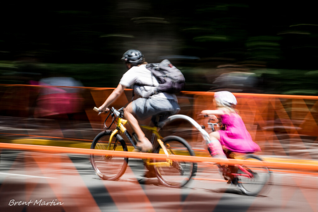 Panning blur of cyclist
